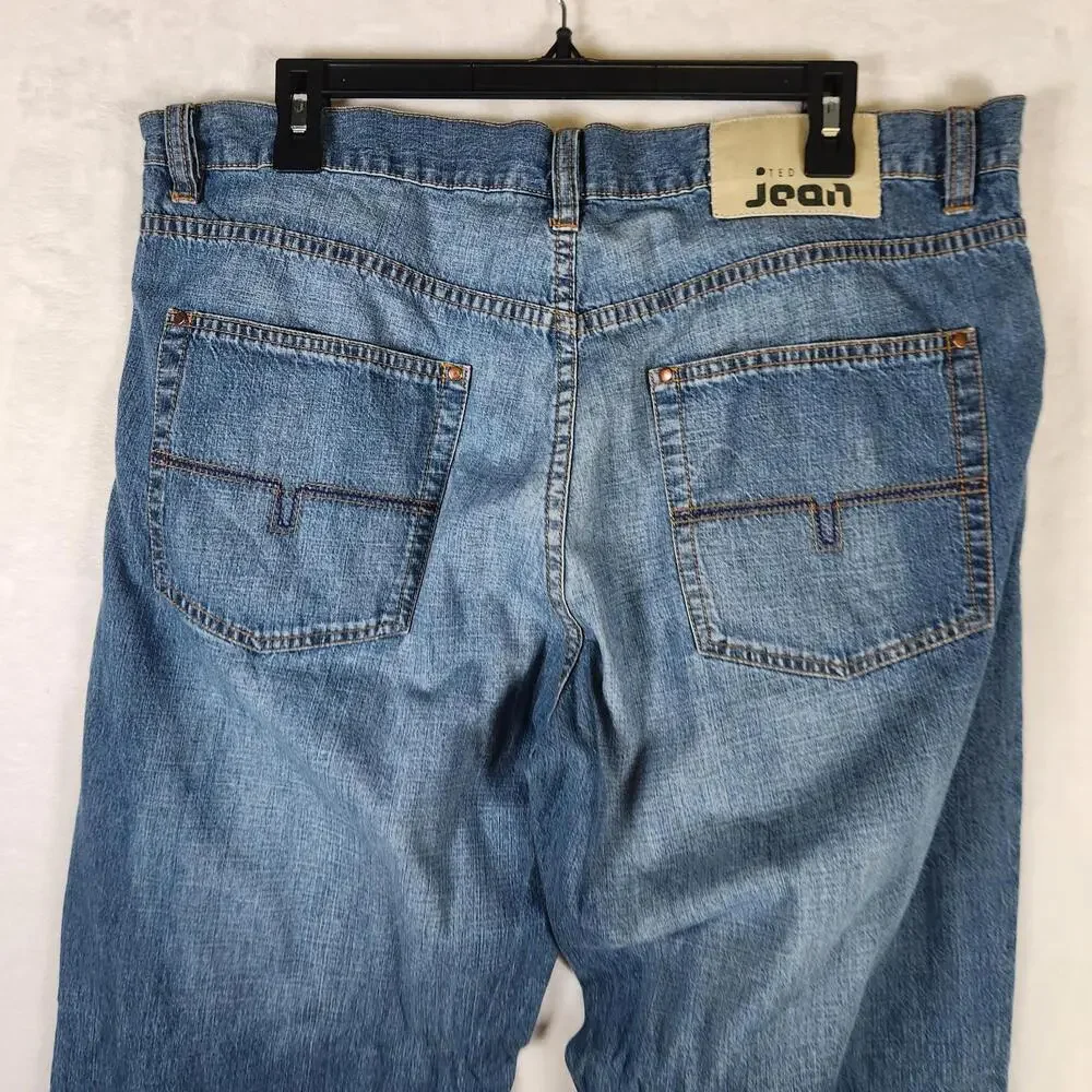 Ted Baker Jean Men's 36x34 Relaxed Fit Denim Button Fly Straight Leg Y2K‎